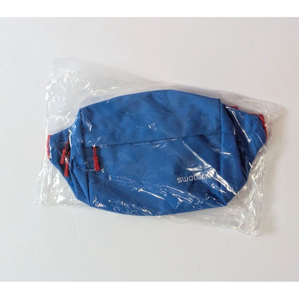 Swatch Blue Fanny Pack Waist Belt Buckle Closure Bag Front Pocket New